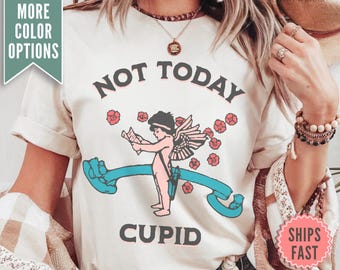 Funny Cupid Tee, Anti Valentines Shirt, Anti Love Shirt, Galentines Day Shirt, Friends Valentine Gift, Funny Valentines Day Tee for Women