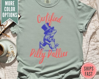 Dilly Dally-tröja, bekväma färger Dilly Dally-tröja, estetiska t-shirts, groda-t-shirt, rolig djurtröja, djurhumor-tröja, rolig humortröja