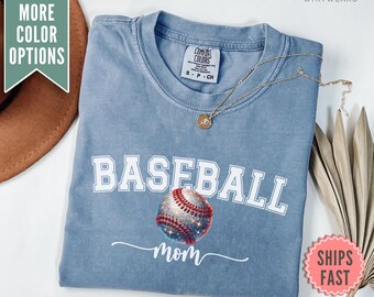 Baseball Mom Comfort Colors® Shirt, Baseball Tee Shirt, Baseball T-shirt, Baseball Mom Shirt, Baseball Game Day Shirt, Baseball Mom Tee Gift