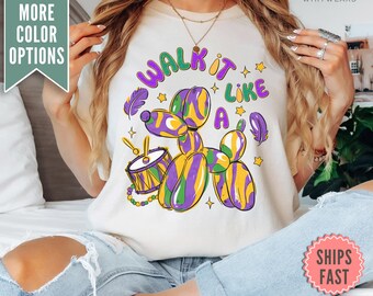 Comfort Colors® Mardi Gras Shirt, Mardi Gras Bead Dog Shirt, New Orleans Mardi Gras Parade Shirt, Mardi Gras Louisiana Carnival Party Shirt