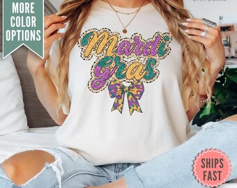 Comfort Colors® Mardi Gras Shirt, Mardi Gras T-Shirt, Women New Orleans Mardi Gras Parade Shirt, Mardi Gras Louisiana Carnival Party Shirt
