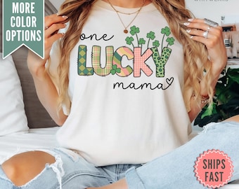 Comfort Colors® One Lucky Mama T-shirt, One Lucky Mama St. Patrick's Day Tee, St Patty's Day Mom Shirt, St Paddys Lucky Mama T-shirt Gift