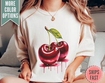 Cherries Comfort Colors® Shirt, Cherry Tee, Fruit tshirt, Summer Shirt, Food lover gift, Cherry Lover Gift, Retro Cherry Shirt, Cherries Tee