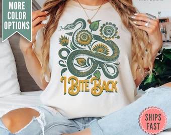 Comfort Colors® I Bite Back Shirt, Funny Humor Tee Shirt Sarcasm Shirt, Unhinged Feral Girl Shirt, Dark Humor Shirt, Sarcastic Womens Tshirt