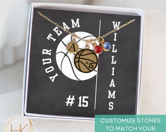 Personalized Basketball Necklace, Custom Game Day Basketball Name Necklace gift Basketball Player, Basketball players team name custom gift