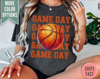 Basketball Game Day Comfort Colors® Shirt, Basketball Tee Shirt, Basketball T-shirt, Basketball Mom Shirt, Game Day Shirt, Basketball Gift