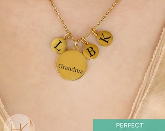 Custom Grandma Necklace Personalized with Kids' Initials Est. Date Grandma Jewelry, New Mother's Day Gift for Her Grandma Birthday Gift