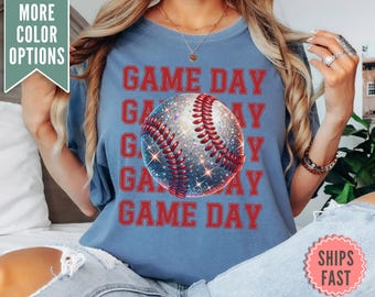 Baseball Game Day Comfort Colors® Shirt, Baseball Tee Shirt, Baseball T-shirt, Baseball Mom Shirt, Baseball Game Day Shirt Baseball Mom Gift