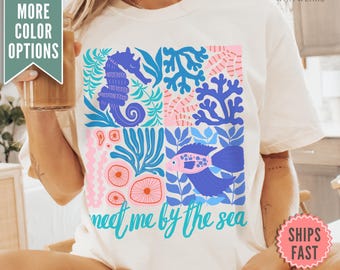Treffen Sie mich am Meer Shirt, Strand Komfort Colors® TShirt, Strand-Liebhaber-Shirt, Sommer-T-Shirt, Urlaubs-Shirt, Küstenmeer-Leben-T-Shirt, Ozean-Shirt