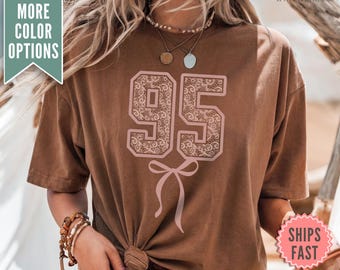 1995 Shirt, 30th Birthday Comfort Colors® Tshirt, Coquette Bow 30th Birthday Gift, 1995 Birth Year Shirt Birthday Gift, Dirty Thirty shirt