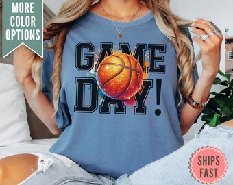 Basketball Game Day Comfort Colors® Shirt, Basketball Tee Shirt, Basketball T-shirt, Basketball Mom Shirt, Game Day Shirt, Basketball Gift