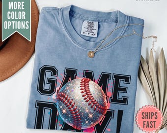 Baseball Game Day Comfort Colors® Shirt, Baseball Tee Shirt, Baseball T-shirt, Baseball Mom Shirt, Baseball Game Day Shirt Baseball Mom Gift