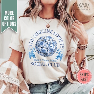 Camiseta de voleibol para la línea lateral, camiseta de voleibol Comfort Colors®, camiseta de voleibol del club social, camiseta de voleibol, regalo para mamá para el día del juego de voleibol