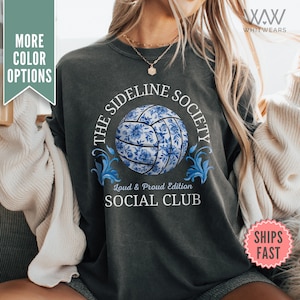 Camiseta de voleibol para la línea lateral, camiseta de voleibol Comfort Colors®, camiseta de voleibol del club social, camiseta de voleibol, regalo para mamá para el día del juego de voleibol