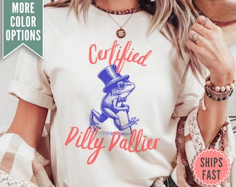 Dilly Dally-tröja, bekväma färger Dilly Dally-tröja, estetiska t-shirts, groda-t-shirt, rolig djurtröja, djurhumor-tröja, rolig humortröja
