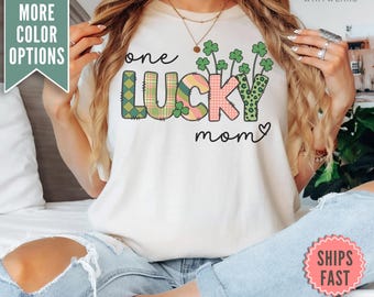 Comfort Colors® One Lucky Mom T-shirt, One Lucky Mom St. Patrick's Day Tee, St Patty's Day Mom Shirt, St Paddys Lucky Mom Tee shirt Gift