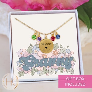 Personalized Granny Necklace, Promoted to Granny Custom Granny Est Necklace for New Grammy First Mother&#39;s Day Gifts Granny Announcement
