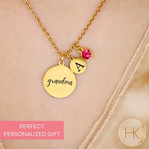 Personalized Grandma Necklace, Promoted to Grandma Custom Grandma Est Necklace for New Grandma First Mother&#39;s Day Gifts Grandma Announcement