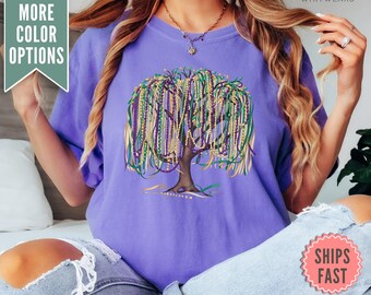 Comfort Colors® Mardi Gras Shirt, Mardi Gras Bead Tree Shirt, New Orleans Mardi Gras Parade Shirt, Mardi Gras Louisiana Carnival Party Shirt