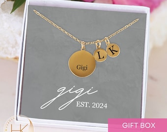 Custom Gigi Necklace Personalized with Kids' Initials Est. Date Unique Gigi Jewelry, New Gigi Mother's Day Gift for Her Gigi Birthday Gift