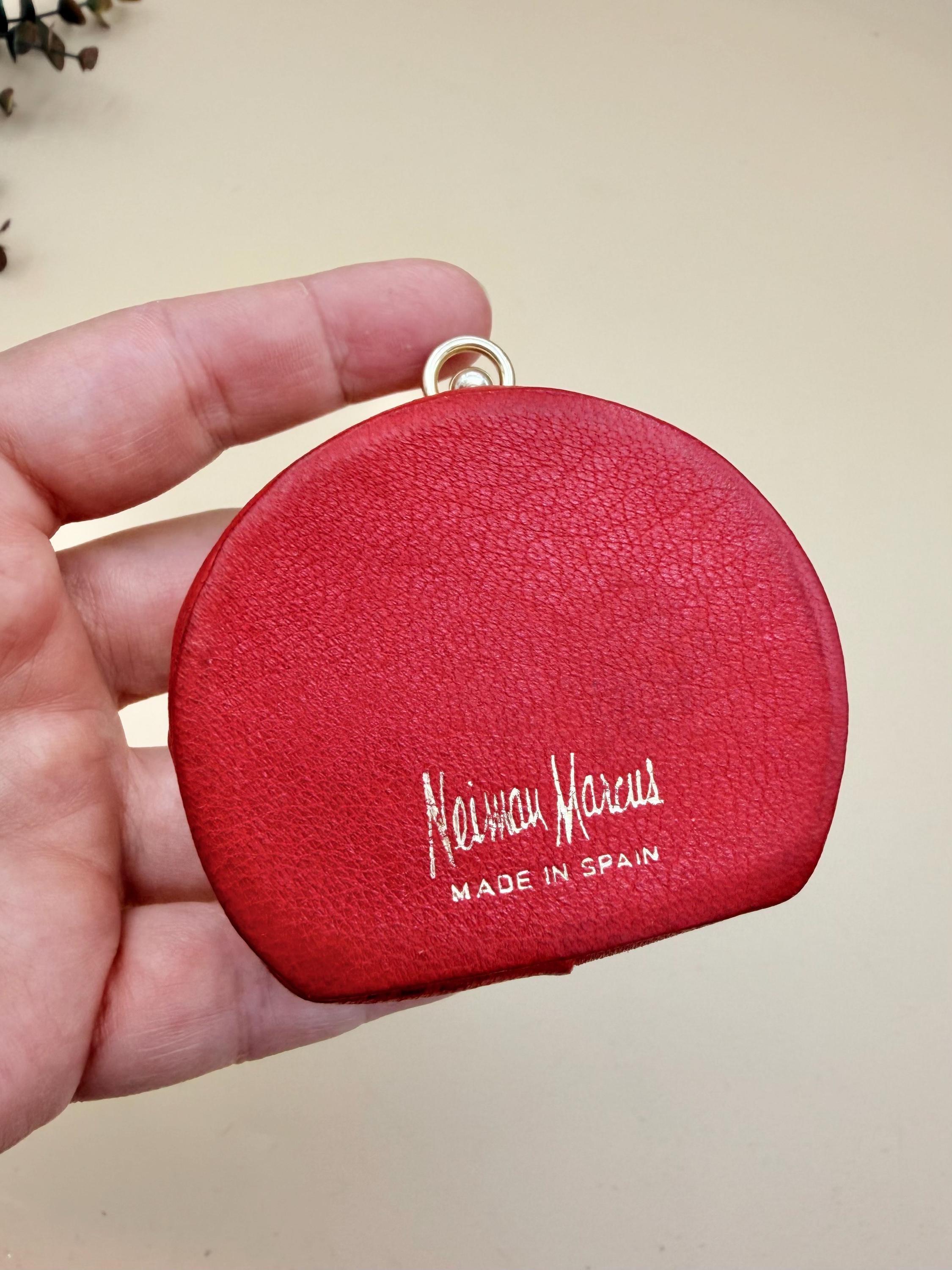 Vintage Neiman Marcus Red Coin Purse, Small Snake Leather Coin