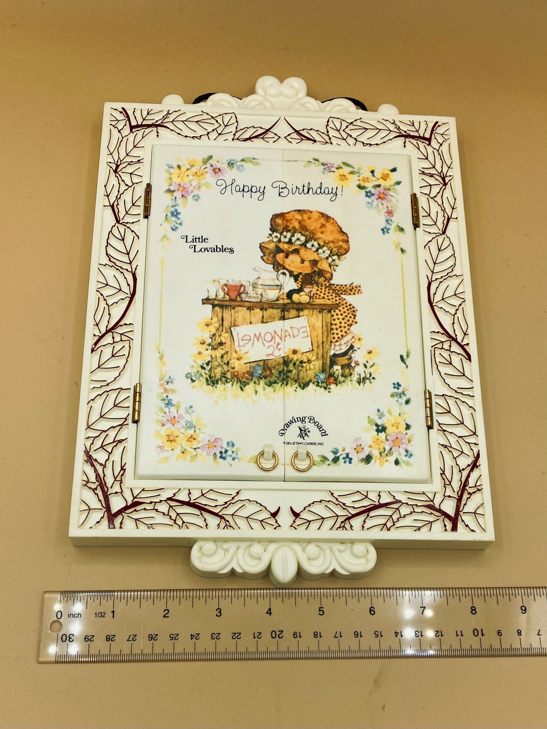 Rare Vintage Strawberry Shortcake Tri Fold Mirror, Drawing Board