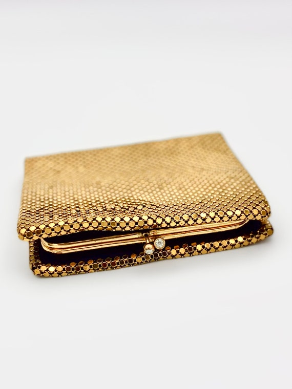 Vintage Golden Mesh Wallet, Metal Chainmail Coin Purse