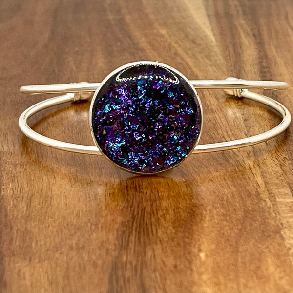 Silver/Blue/Purple Holographic Bangle