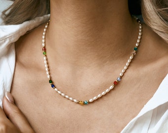 Beach Bliss Necklace: Pearls, Candy Crystals, Titanium Steel | Summer Jewelry & Accessories