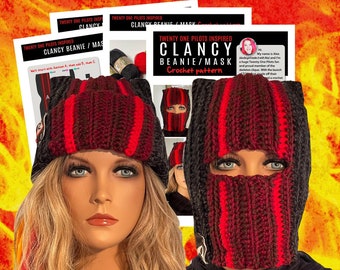 CROCHET PATTERN make your own TØP Clancy Beanie / Balaclava Twenty One Pilots inspired pattern