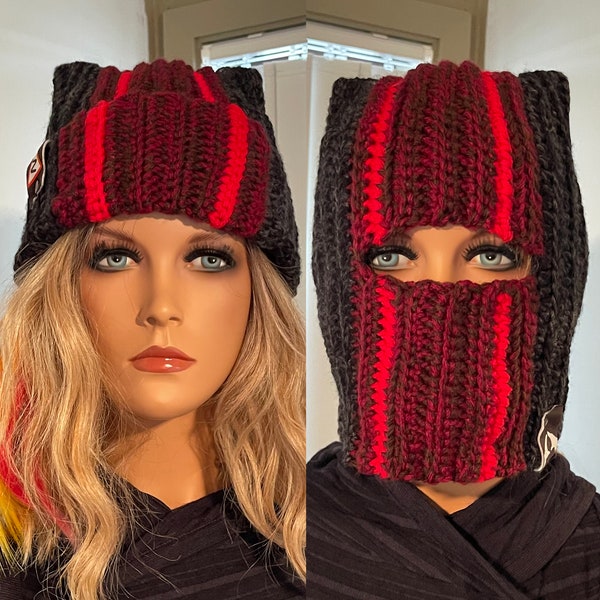 CLANCY Cat Tyler/TOP inspired Balaclava or Beanie with Dangerous Bend Symbol / Peripheral Tag +free gift