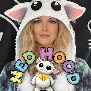 NED HOOD Twenty One Pilots inspired crocheted hood / hat available for adults and children