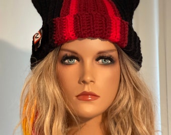 CLANCY Cat Tyler/TOP inspired Beanie with Dangerous Bend Symbol / Peripheral Tag +free gift