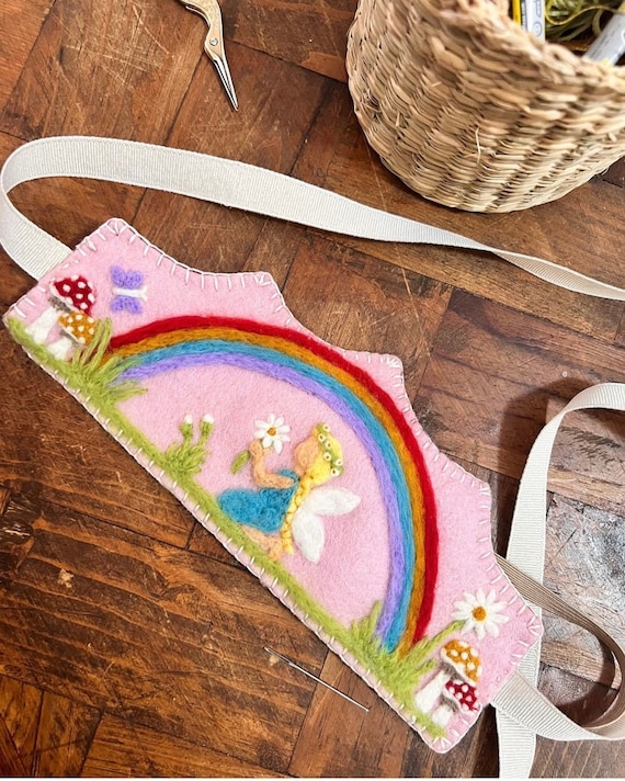 Rainbow Fairy Felt Crown - Handmade Needle Felted Steiner Waldorf Birthday Celebration