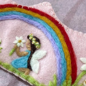 Rainbow Fairy Felt Crown - Handmade Needle Felted Steiner Waldorf Birthday Celebration image 2