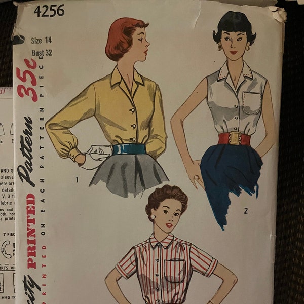 Simplicity 4256-Misses Blouses Size 14, Bust 32