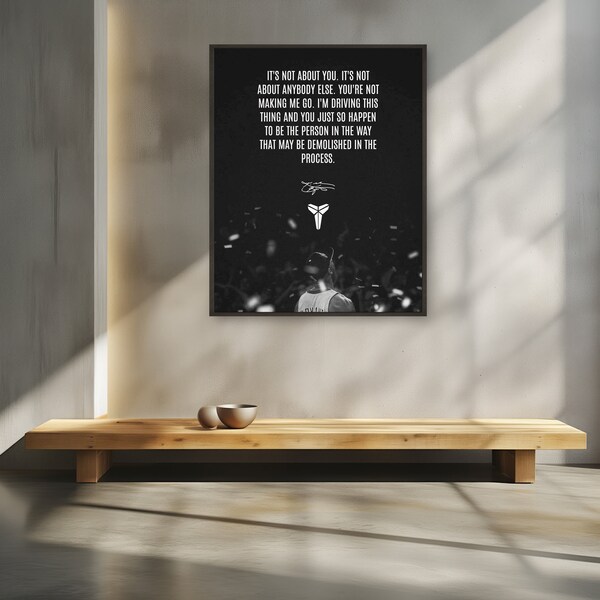 Kobe Bryant Poster - Inspirational Quote, Digital Motivational Wall Art for Athletes, Ideal Gift for Lakers Fans and Father's Day