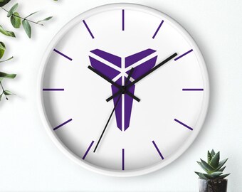 Kobe Bryant Mamba Logo Wandklok, Strakke Designer Klok, Ideaal voor sportkamers, Perfect Laker Fan Gift of Kobe Fan Gift