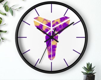 Reloj de pared con logotipo de Kobe Bryant Mamba, elegante reloj de diseño, ideal para salas deportivas, regalo perfecto para fanáticos de los Laker o regalo para fanáticos de Kobe