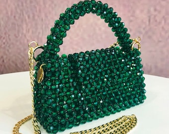 green crossbody,beaded phone bag,beaded clutch purse,beaded hand bags,bridesmaid clutch,mrs clutch,designer handbags,crystal mystery bag