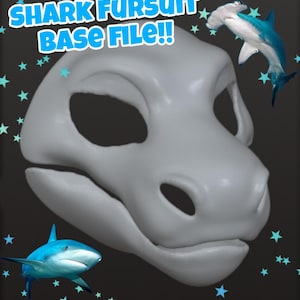 Shark/dragon fursuit head base 3d print file only