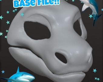 Shark/dragon fursuit head base 3d print file only