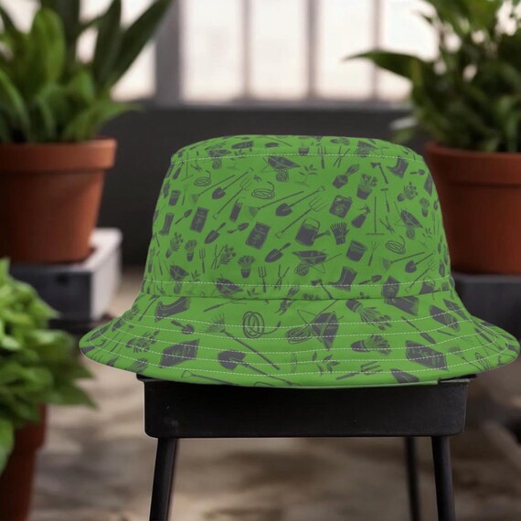 Garden Party Green Bucket Hat for Men & Women, Gardening Hat