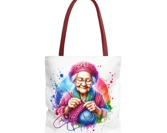 Liebe und Stricken Fähigkeiten Einkaufstasche |Weihnachtsgeschenke für Strickerinnen | Garn Tasche | Strick Projekt Tasche | Lustige Stricktasche.Geschenk für Häkler
