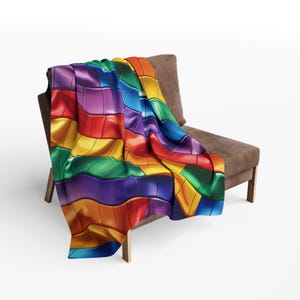 Fleece Blanket, Rainbow Flag Design - Cozy Throw Blanket, LGBTQ Pride Decor, LGBT Pride Gift, Colorful Couch Blanket, LGBTQ+ Home Accent