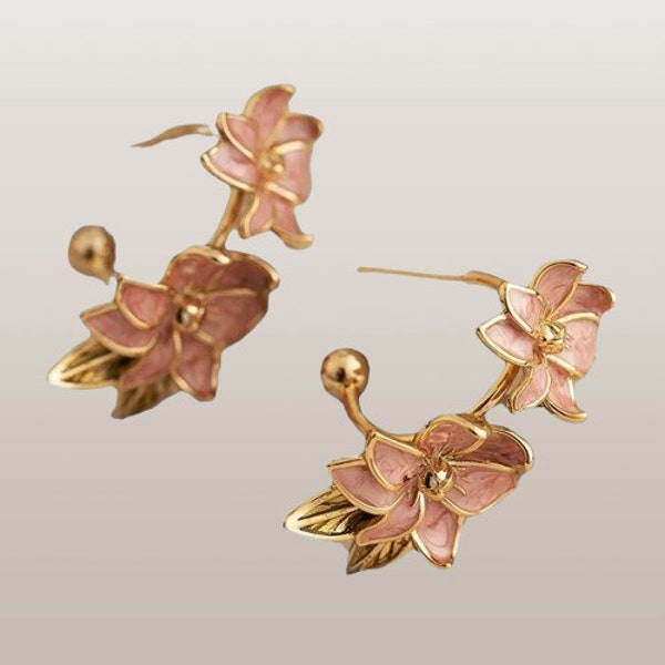 Modern Jewelry Sweet Spring Summer Style Metal Flower Earrings For Women, Female Gifts New Ear Accessories Hot Selling, Gift For Women