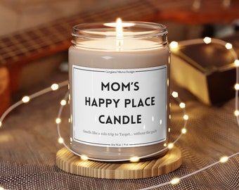 Moms Happy Place Candle Funny Gift for Mom Mothers Day Gift for Her Smells Like Candle Aesthetic Funny Candle Favor Birthday Gift for Mom