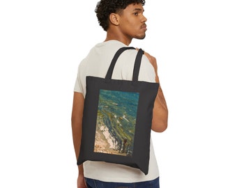 Cotton Canvas Tote Bag, Rocky Beach, Point Dume, California, Summer