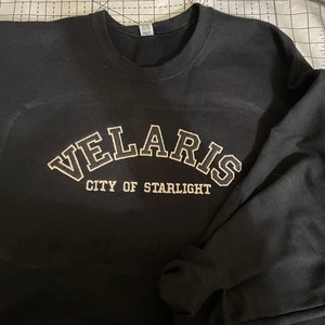 Velaris embroidered sweatshirt- ACOTAR - SJM - Night Court- Feyre - Rhysand