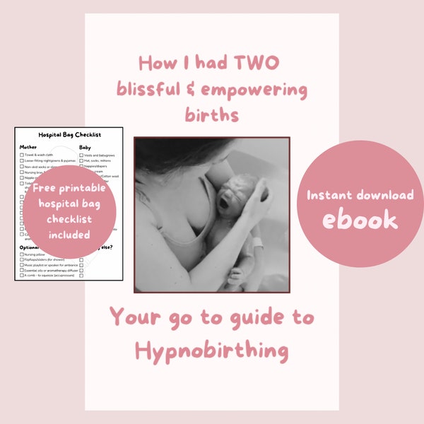 Hypnobirthing ebook Ratgeber, positive Geburtsaffirmationen, Geburtshilfe, Schwangerschaftsbücher